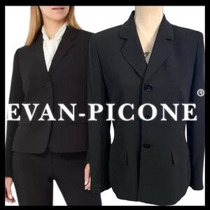 Evan Picone Black 3 Button Flap Pocket Blazer Jacket (8)